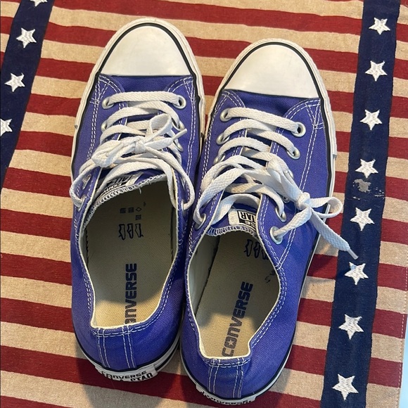 Converse Alm Star Purple & White Canvas Sneakers, unisex, men’s 6.5, women’s 8.5 - Picture 1 of 5